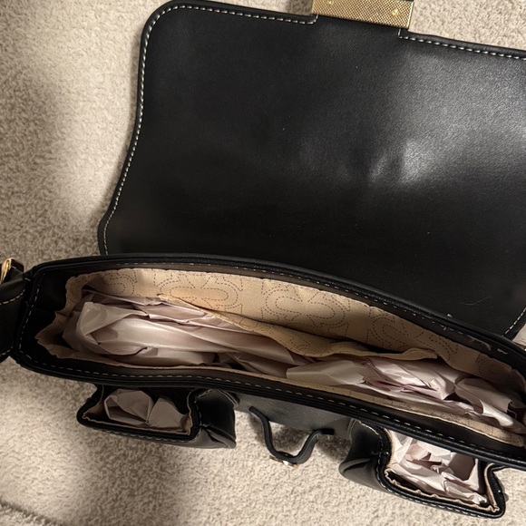 True Religion Black Shoulder Bag with Gold Accents - Picture 5 of 6